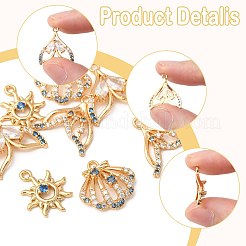 8 шт. 4 стиля латунные подвески с микропаве и кубическим цирконием&nbsp;KK-FS0001-96