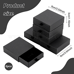 Contenitori di monili di cartone quadrato&nbsp;FIND-WH0152-563