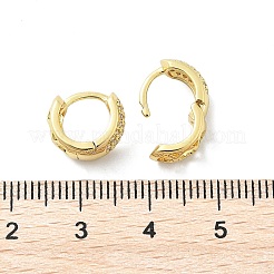 Orecchini a cerchio in ottone con zirconi cubici chiari micro pavè&nbsp;LS-EJEW-D311-103G