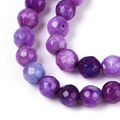 Chapelets de perles en jade blanc naturel teinté&nbsp;G-T139-4mm-60-11