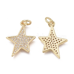 Латунные микропаве прозрачные подвески с фианитом&nbsp;KK-O127-02G