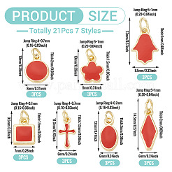 21шт 7 стиля латунные эмалевые подвески&nbsp;KK-TA0003-19D