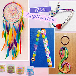 4 рулон двухцветного окрашенного сегментного нейлонового китайского узелкового шнура&nbsp;NWIR-TA0001-14