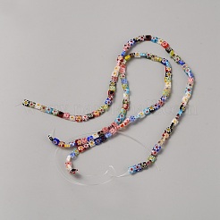 Ручной работы тысячецветник стеклянные бусины нитки&nbsp;GGLA-WH0035-03