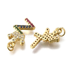 26шт латунные подвески с микропаве и кубическим цирконием&nbsp;KK-R218-09G