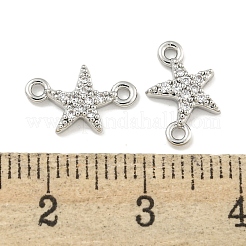 Шармы-соединители из латуни с микропаве из прозрачного кубического циркония&nbsp;KK-Q820-42P