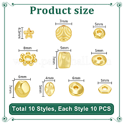 100 stücke 10 stile legierung abstandshalterperlen&nbsp;FIND-PH0059-60