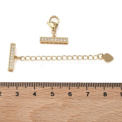 Verlängerung für Bordsteinkette aus Messing mit Mikropavé-Fassung und klaren Zirkonia&nbsp;KK-G556-08G-02