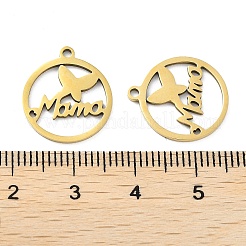 Pendentifs en acier inoxydable plaqué ionique (IP) 201 pour la fête des mères&nbsp;STAS-A090-22G