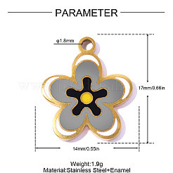 304 Edelstahl-Emaille-Anhänger&nbsp;STAS-OY018-25G-02