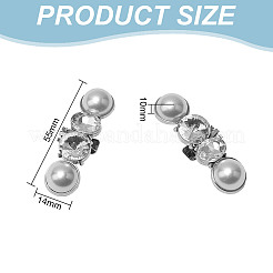 2 пара украшений для обуви из страз и пластиковых жемчужин&nbsp;AJEW-DR0001-43