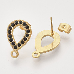 Componenti per orecchini a bottone in acciaio inossidabile 304&nbsp;STAS-T052-05G
