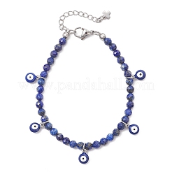 2 шт. браслеты с подвесками из натурального лазурита и радужного лунного камня&nbsp;BJEW-JB12592