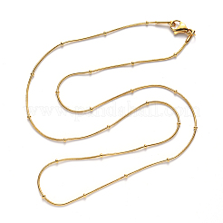 PVD-Vakuumbeschichtung 304 Edelstahl runde Schlangenkette Halskette&nbsp;NJEW-S420-009C-G