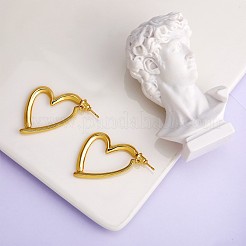 Orecchini pendenti a cuore in ottone con 925 spilla in argento sterling da donna&nbsp;JE1091A