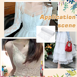 Stretch-Spitzenstoff aus Nylon mit Blumen&nbsp;DIY-WH0578-60