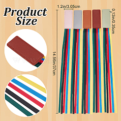 5 Stück Lesezeichen aus PU-Leder in 5 Farben mit buntem Band.&nbsp;AJEW-CP0003-86A