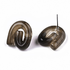 Boucles d'oreilles en résine transparente&nbsp;EJEW-T012-01-B01