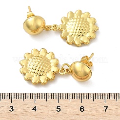 Pendientes colgantes de acero inoxidable 304 con forma de flor&nbsp;EJEW-A125-44G