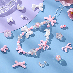 350шт 15 стиля непрозрачные и прозрачные акриловые бусины&nbsp;MACR-SC0002-27