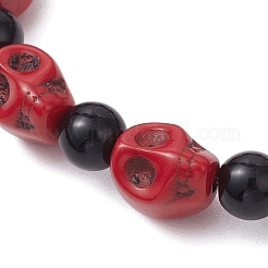 Синтетический бирюзовые бисером браслеты простирания&nbsp;BJEW-JB12093-02