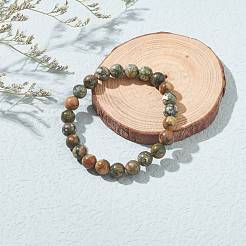 Браслеты из натурального риолита из яшмы&nbsp;BJEW-JB06471