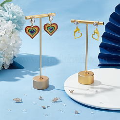 10 paio di orecchini a bottone in ottone con zirconi cubici in 5 stili&nbsp;DIY-AN0001-14