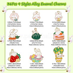 36шт 9 стиля подвески из сплава с эмалью&nbsp;ENAM-CJ0003-34