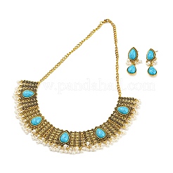 Set di gioielli a goccia in lega stile bohémien&nbsp;SJEW-H076-02AG