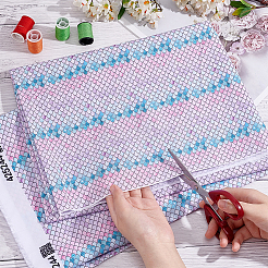 Полиэфирно-хлопковая ткань с рисунком рыбьей чешуи&nbsp;DIY-WH0430-114C