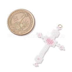 Подвески-кресты из стеклянного бисера&nbsp;PALLOY-MZ00947