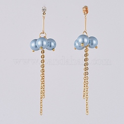 Aretes de perla de vidrio ecológicos&nbsp;EJEW-JE03813-04