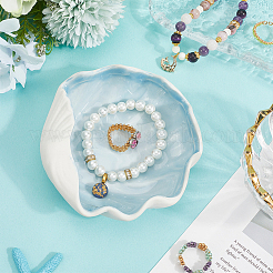 Керамическая тарелка для украшений с морской тематикой&nbsp;AJEW-WH20064-37E