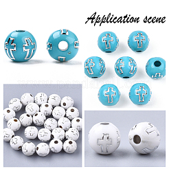 500шт 2 цвета покрытия акриловых бусин&nbsp;PACR-SP0001-08