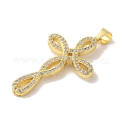 Покрытие стойки латунь микропаве прозрачные подвески из кубического циркония&nbsp;KK-P267-13G