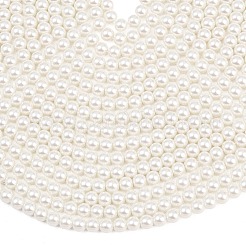 Fili di perle rotonde di perle di vetro tinto ecologico&nbsp;HY-A002-6mm-RB001