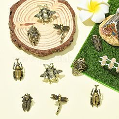 10 stücke 5 arten insekten legierung anstecknadeln für rucksack kleidung&nbsp;JEWB-CJ0003-40