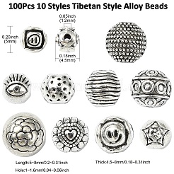 Perline in lega di stile tibetano 100 pz 10 stili&nbsp;FIND-CJ0003-19