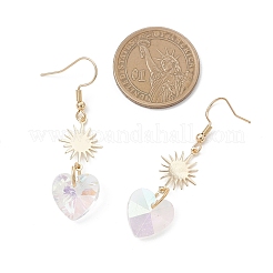 Стеклянные серьги-подвески в форме цветов&nbsp;EJEW-JE06853