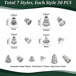 210 шт. 7 стиля тибетского стиля сплава бусина колпачок и конус&nbsp;FIND-UN0015-64