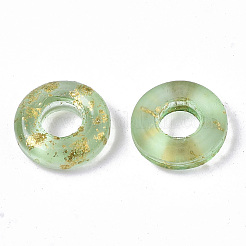 Perle europee in vetro verniciato a spruzzo trasparente&nbsp;X-GLAA-N035-04J