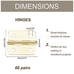 Accessoires boîte en bois charnière de fer&nbsp;IFIN-FH0001-09G