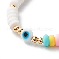 Bracciali elasticizzati malocchio per ragazze donne&nbsp;BJEW-JB06561