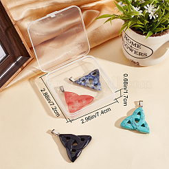 4шт 4 стиля подвески из натуральных и синтетических смешанных драгоценных камней G-SC0001-93