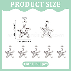 150 шт. подвески в виде морской звезды/морских звезд из сплава в тибетском стиле&nbsp;TIBEP-LP0001-01