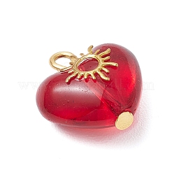 3 шт. 3 стиля подвески в форме сердца из латуни и стекла&nbsp;PALLOY-JF03688-01