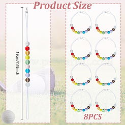8 pz corde elastiche e palline da golf in vetro contano il punteggio del colpo&nbsp;HJEW-DR00086