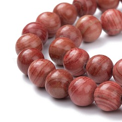 Fili di perline di diaspro naturale linea argento&nbsp;G-P451-02A-A