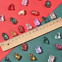 40 шт. прозрачные стеклянные бусины с рождественской тематикой&nbsp;GLAA-FS0001-87B