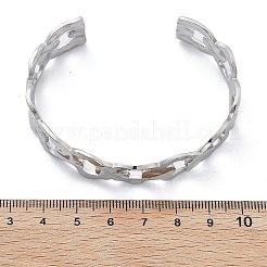 Полые браслеты-манжеты из нержавеющей стали 304 для женщин&nbsp;BJEW-B108-05G